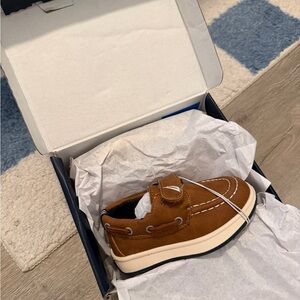 Toddler Boys Casual Brown Suede Boat Shoe - Velcro Strap NWT